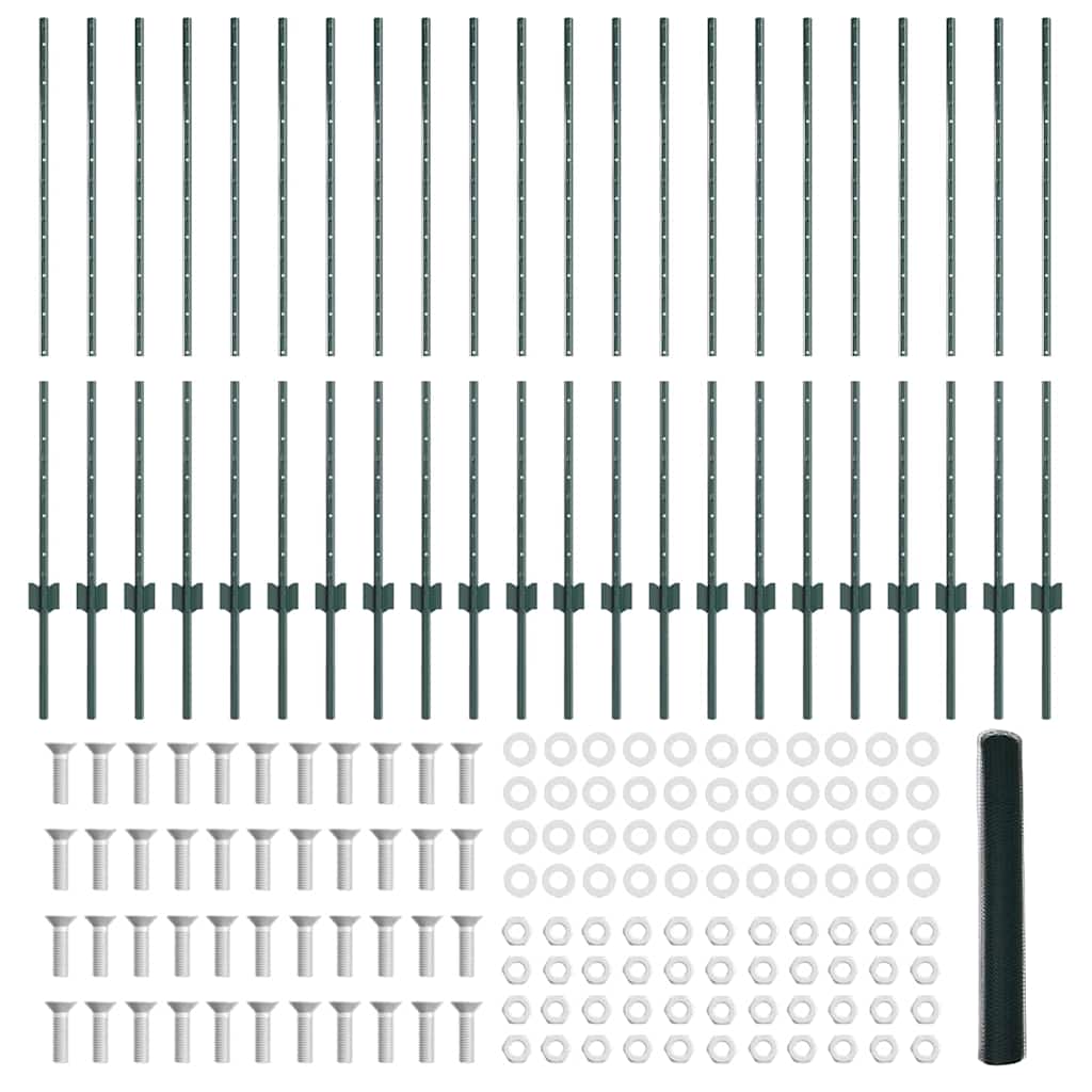 Hek met Paal Groen 1,2 x 50 m Staal en PVC is nu te koop bij PeponiXL, paradijselijk wonen!