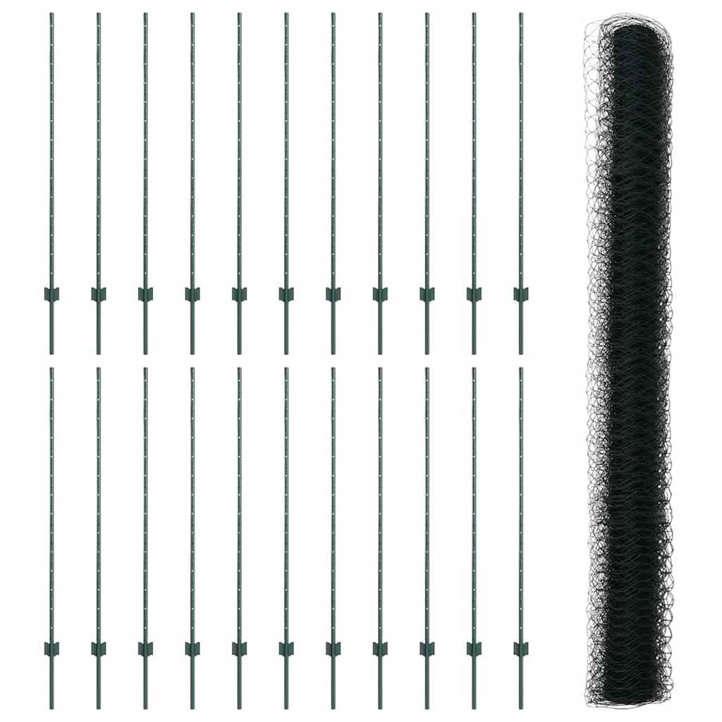 Hek met Paal Groen 1,4 x 50 m Staal en PVC is nu te koop bij PeponiXL, paradijselijk wonen!