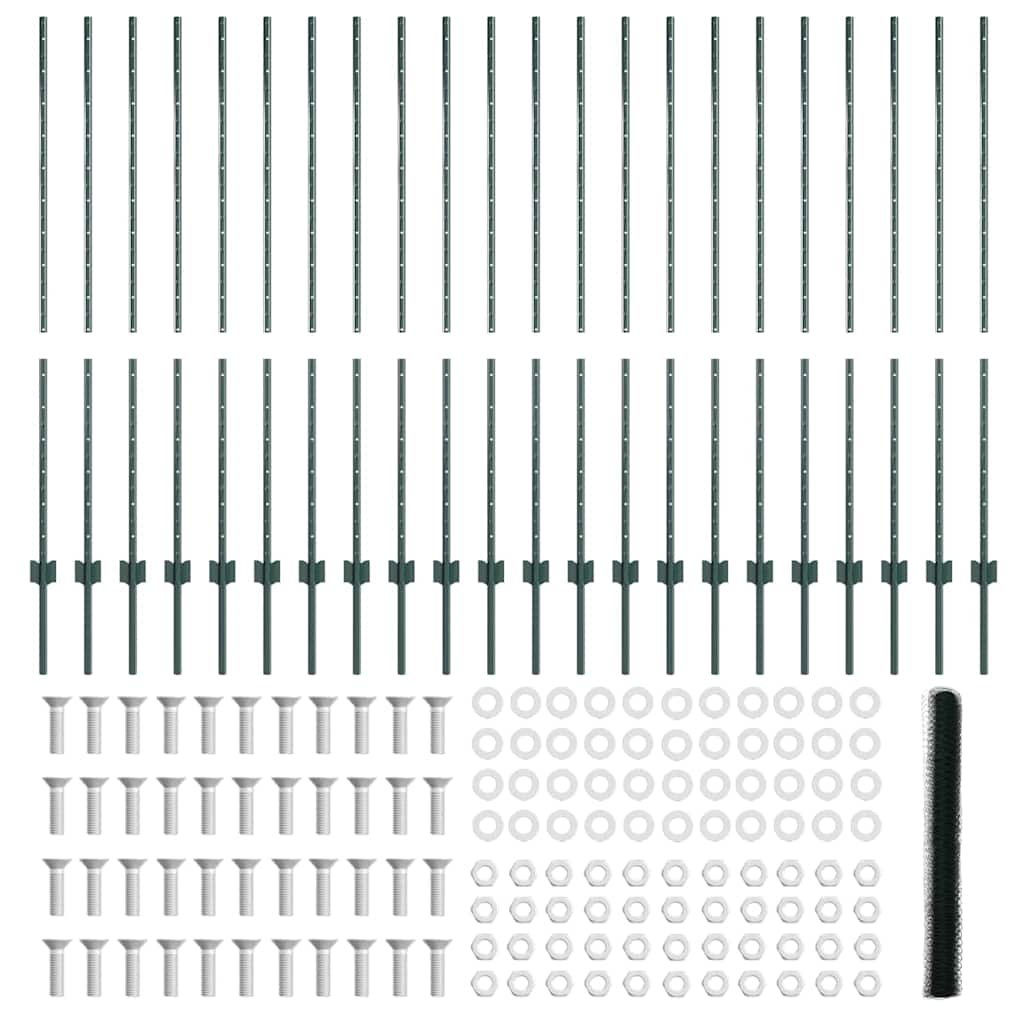 Hek met Paal Groen 1,4 x 50 m Staal en PVC is nu te koop bij PeponiXL, paradijselijk wonen!