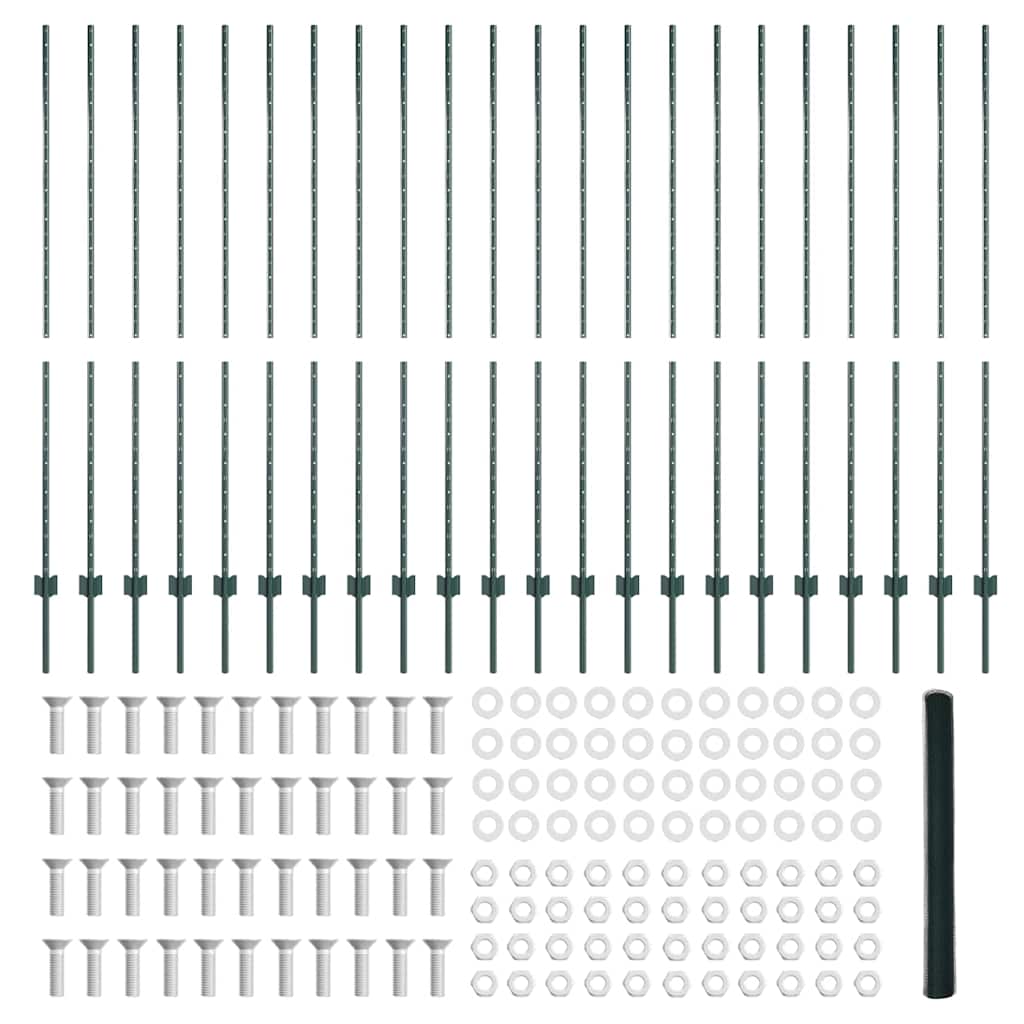 Hek met Paal Groen 1,5 x 50 m Staal en PVC is nu te koop bij PeponiXL, paradijselijk wonen!