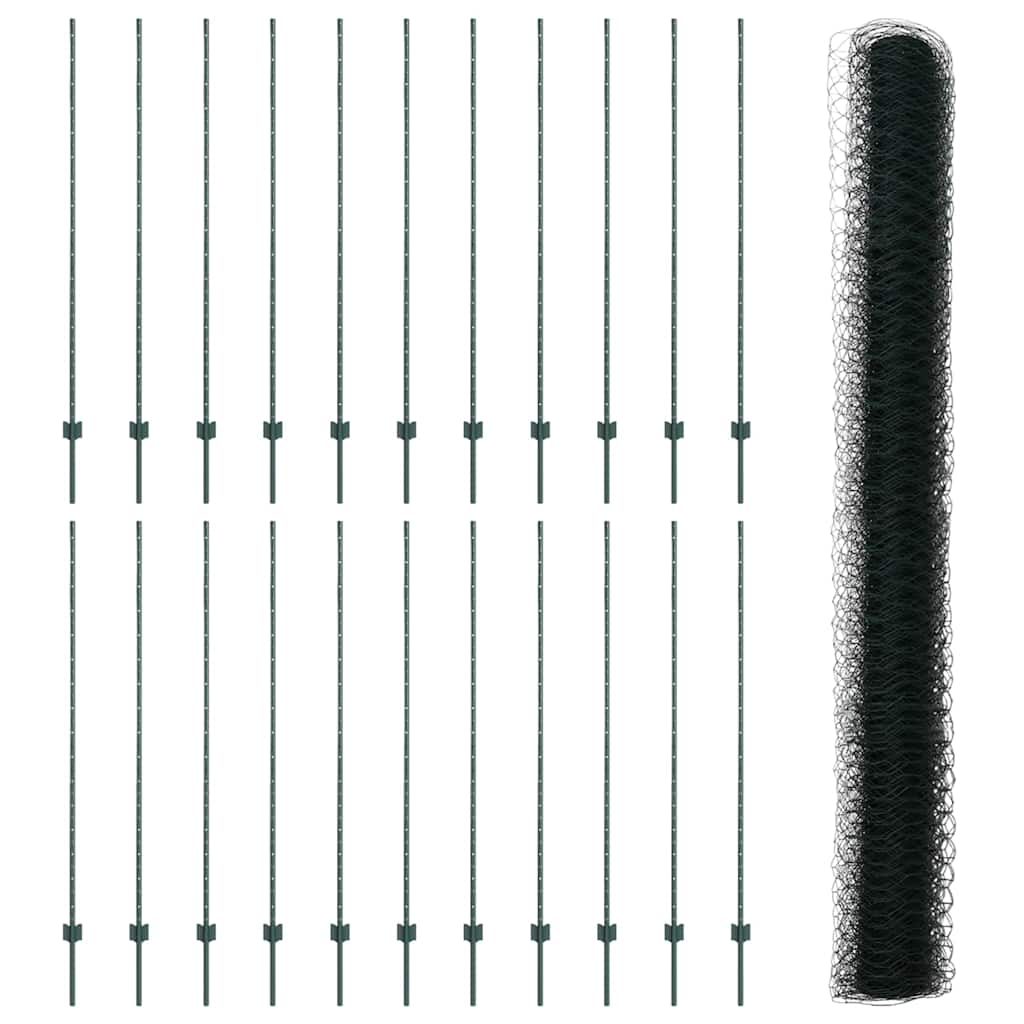 Hek met Paal Groen 1,6 x 50 m Staal en PVC is nu te koop bij PeponiXL, paradijselijk wonen!