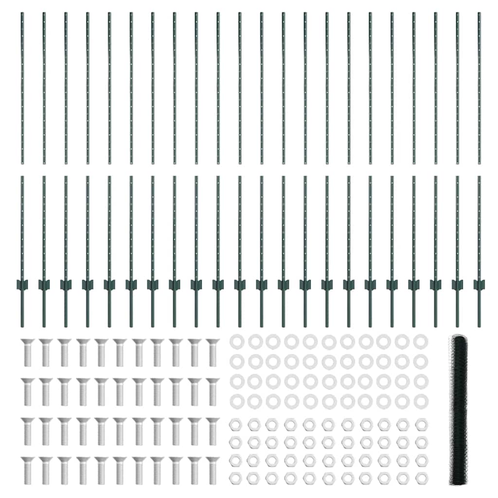 Hek met Paal Groen 1,6 x 50 m Staal en PVC is nu te koop bij PeponiXL, paradijselijk wonen!