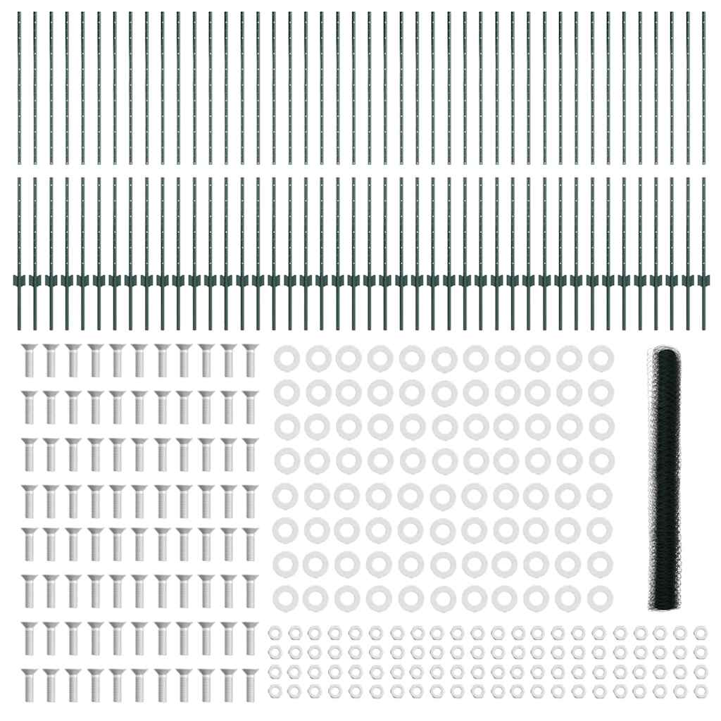 Hek met Paal Groen 1,4 x 100 m Staal en PVC is nu te koop bij PeponiXL, paradijselijk wonen!