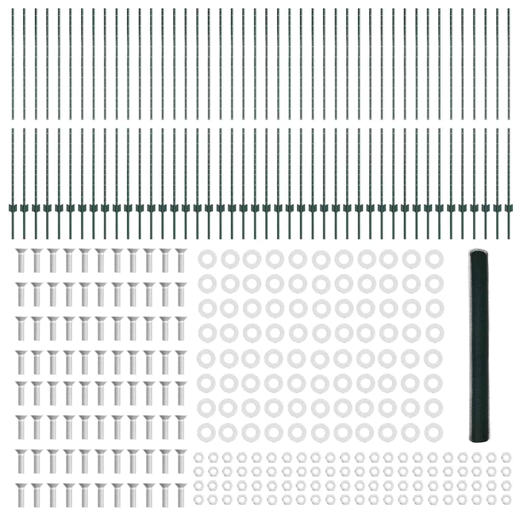 Hek met Paal Groen 1,5 x 100 m Staal en PVC is nu te koop bij PeponiXL, paradijselijk wonen!