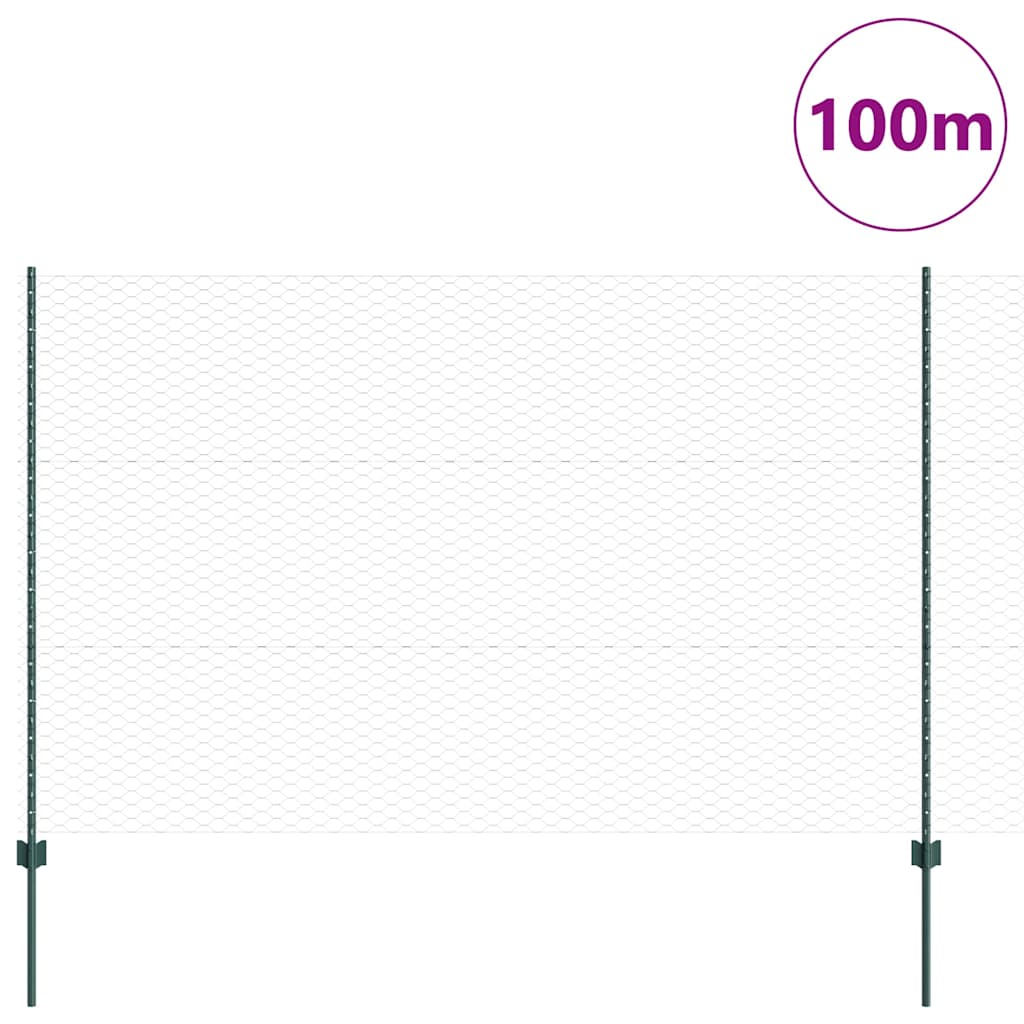 Hexagonale Schutting met Palen 100 x 1,5 m PVC-Coated Staal is nu te koop bij PeponiXL, paradijselijk wonen!