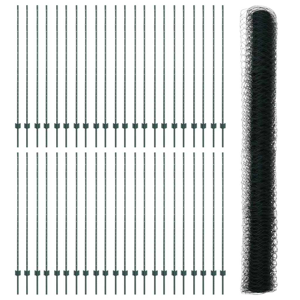 Hek met Paal Groen 1,6 x 100 m Staal en PVC is nu te koop bij PeponiXL, paradijselijk wonen!