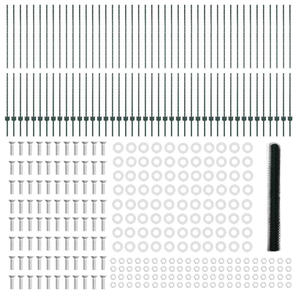 Hek met Paal Groen 1,6 x 100 m Staal en PVC is nu te koop bij PeponiXL, paradijselijk wonen!