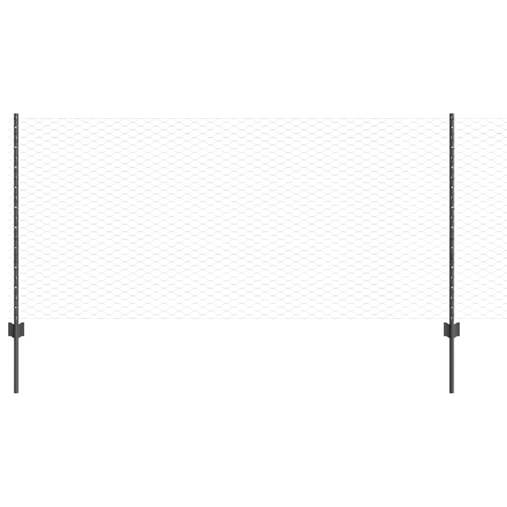 Hek met Paal Grijs 0,8 x 10 m Staal is nu te koop bij PeponiXL, paradijselijk wonen!