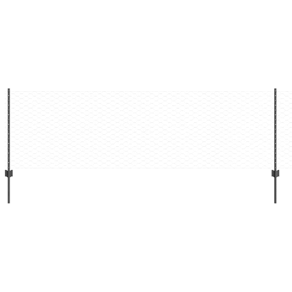 Hek met Paal Grijs 0,8 x 100 m Staal en PVC is nu te koop bij PeponiXL, paradijselijk wonen!