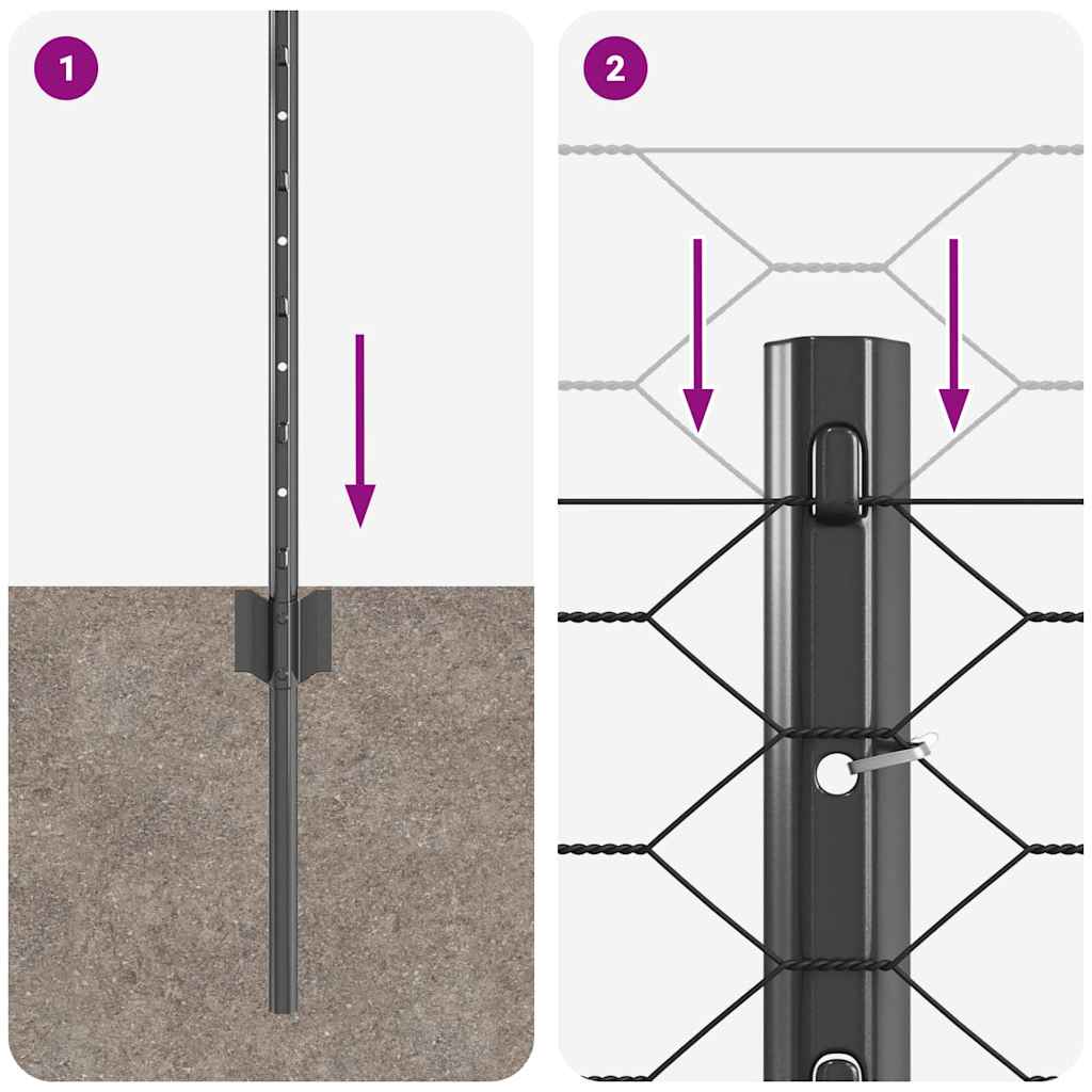 Hek met Paal Grijs 0,8 x 100 m Staal en PVC is nu te koop bij PeponiXL, paradijselijk wonen!