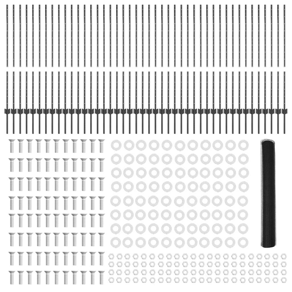 Hek met Paal Grijs 1,2 x 100 m Staal en PVC is nu te koop bij PeponiXL, paradijselijk wonen!