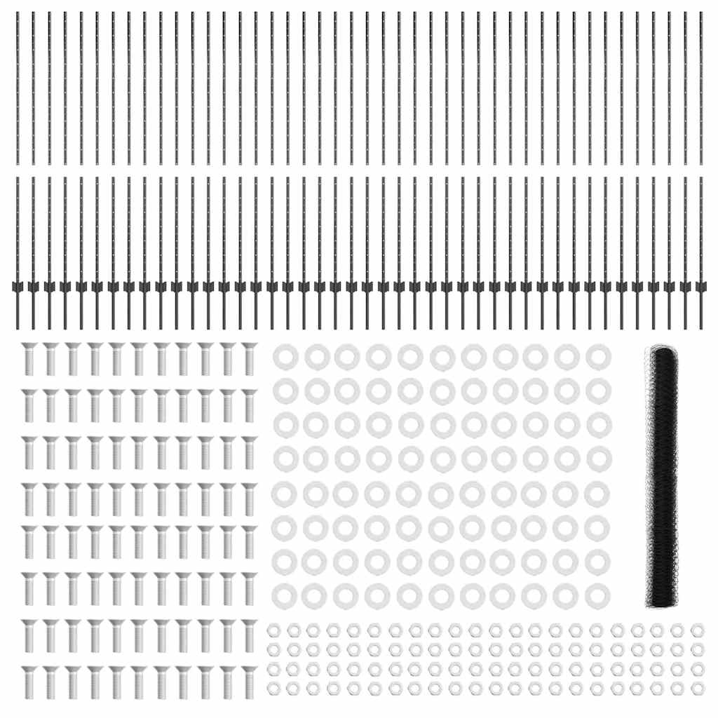 Hek met Paal Grijs 1,5 x 100 m Staal en PVC is nu te koop bij PeponiXL, paradijselijk wonen!