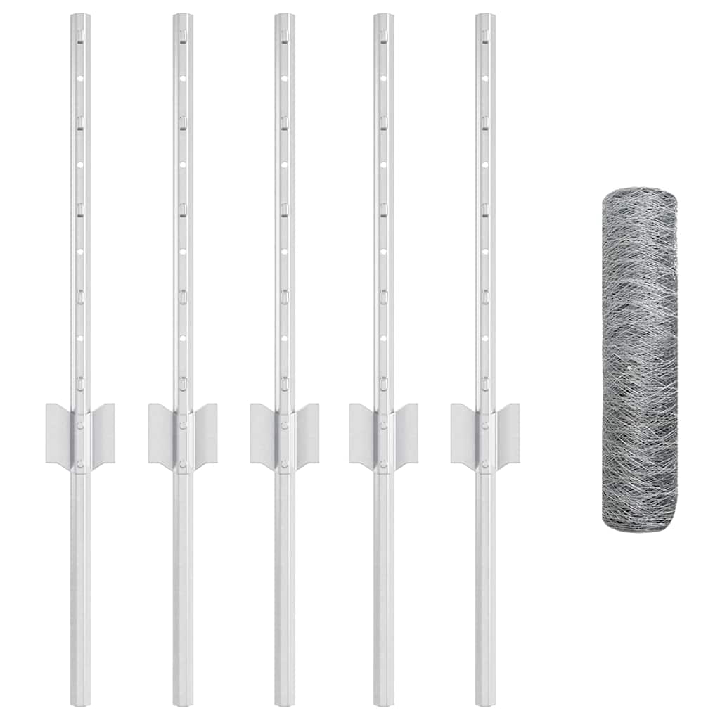 Hek met Paal Zilver 0,4 x 10 m Staal is nu te koop bij PeponiXL, paradijselijk wonen!