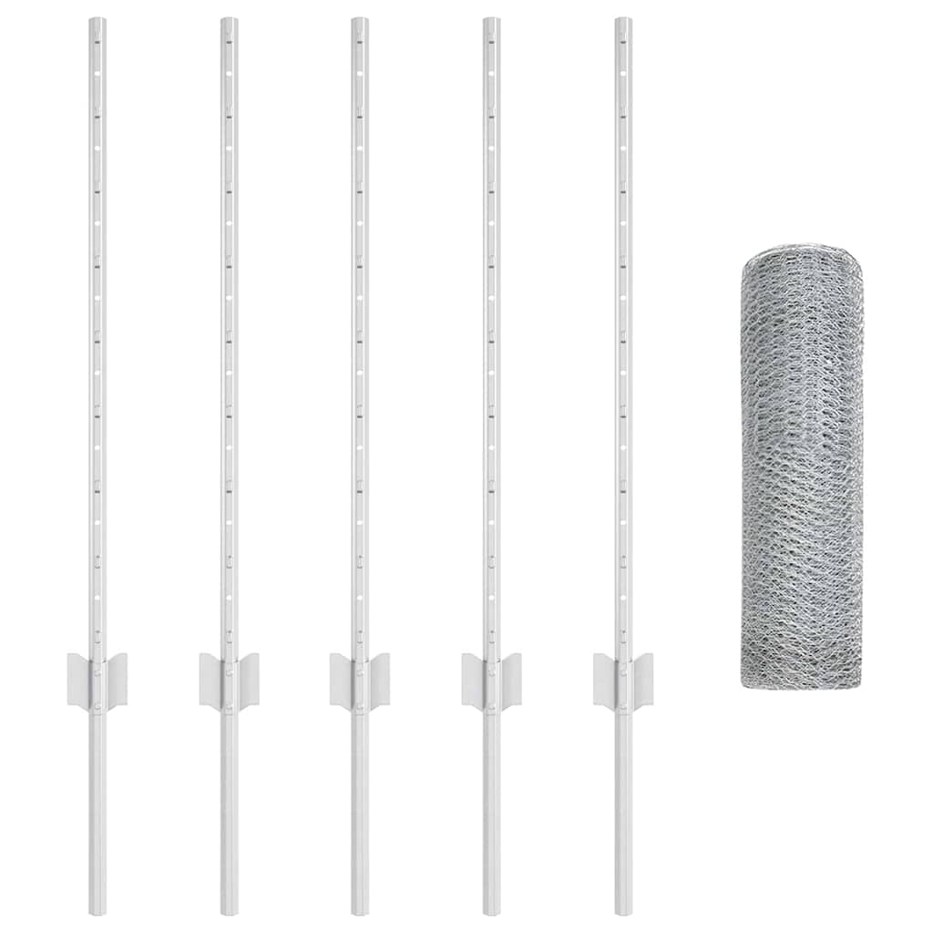 Hek met Paal Zilver 0,8 x 10 m Staal is nu te koop bij PeponiXL, paradijselijk wonen!