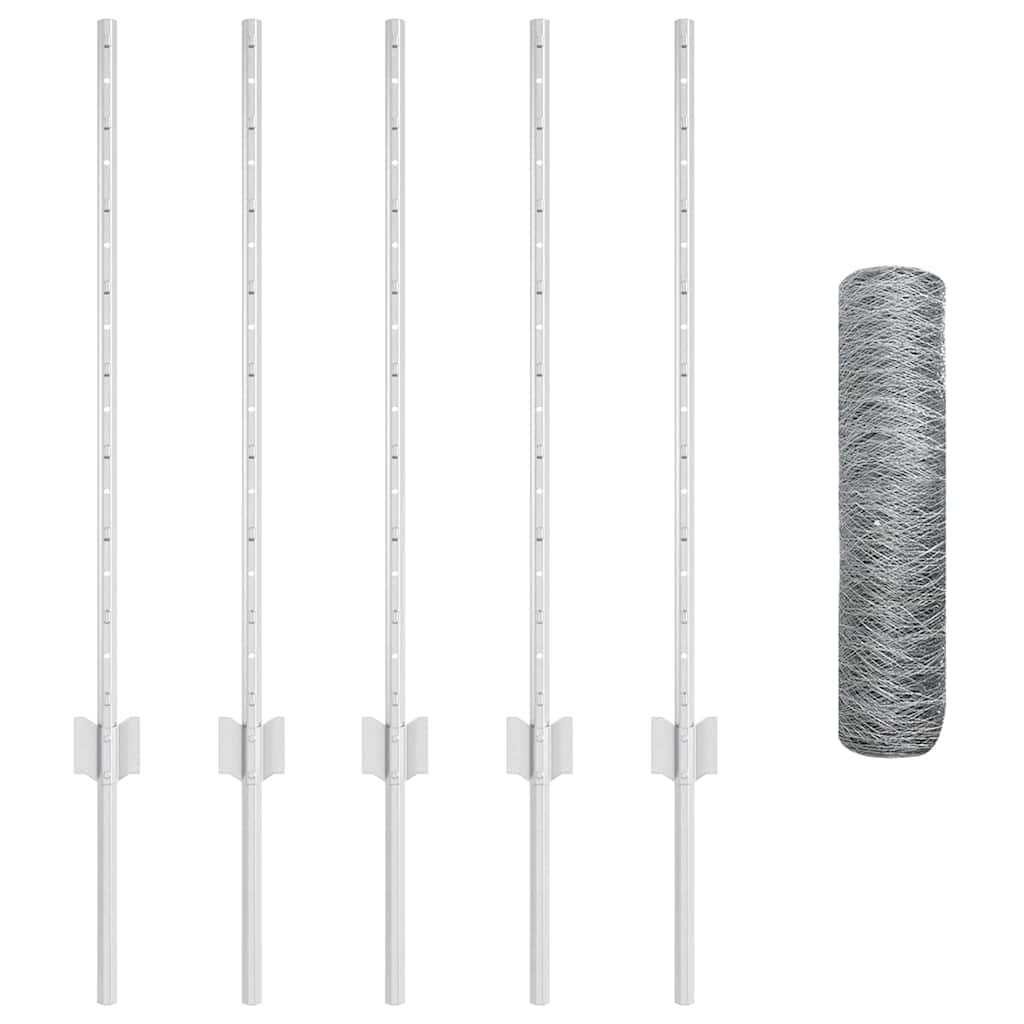 Hek met Paal Zilver 0,8 x 10 m Staal is nu te koop bij PeponiXL, paradijselijk wonen!