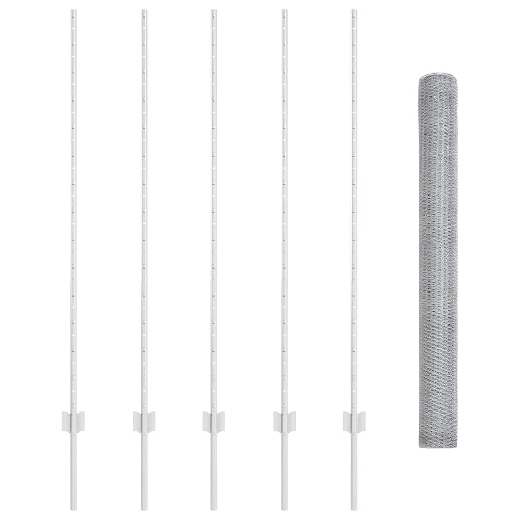 Hek met Paal Zilver 1,4 x 10 m Staal is nu te koop bij PeponiXL, paradijselijk wonen!