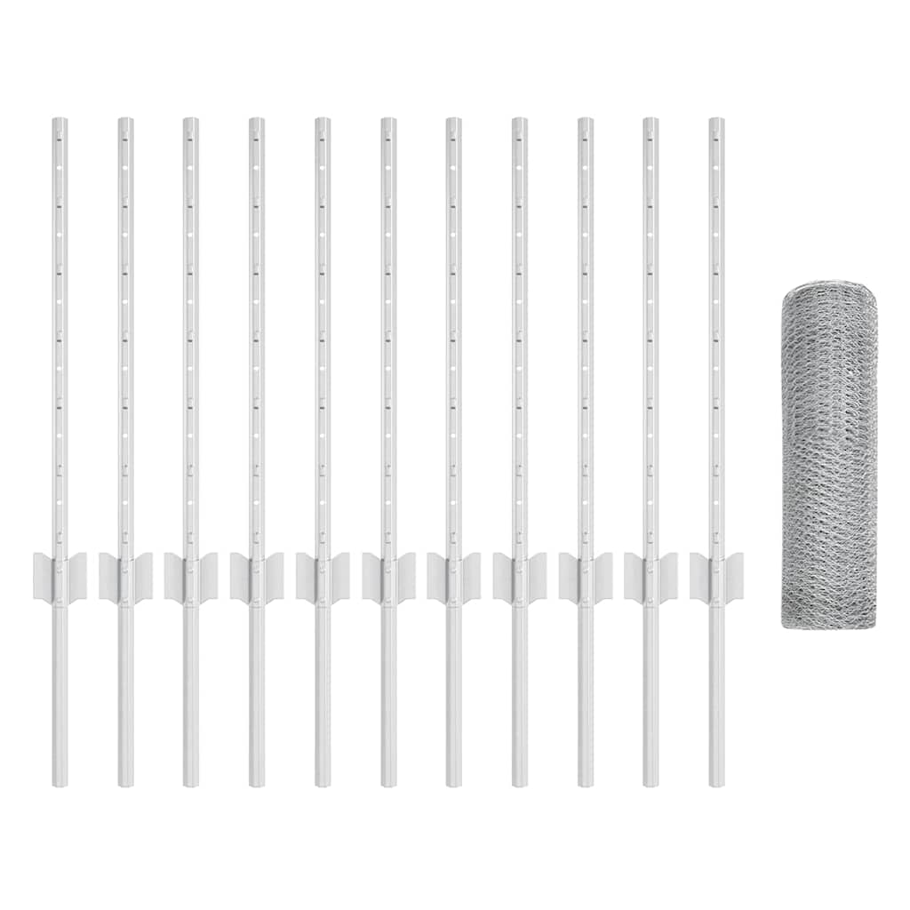 Hek met Paal Zilver 0,5 x 25 m Staal is nu te koop bij PeponiXL, paradijselijk wonen!