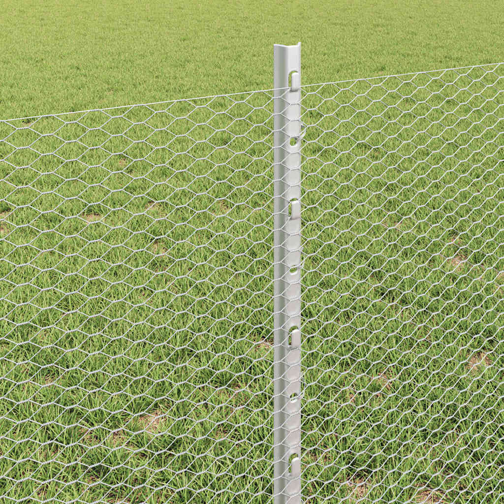 Hek met Paal Zilver 0,6 x 25 m Staal is nu te koop bij PeponiXL, paradijselijk wonen!