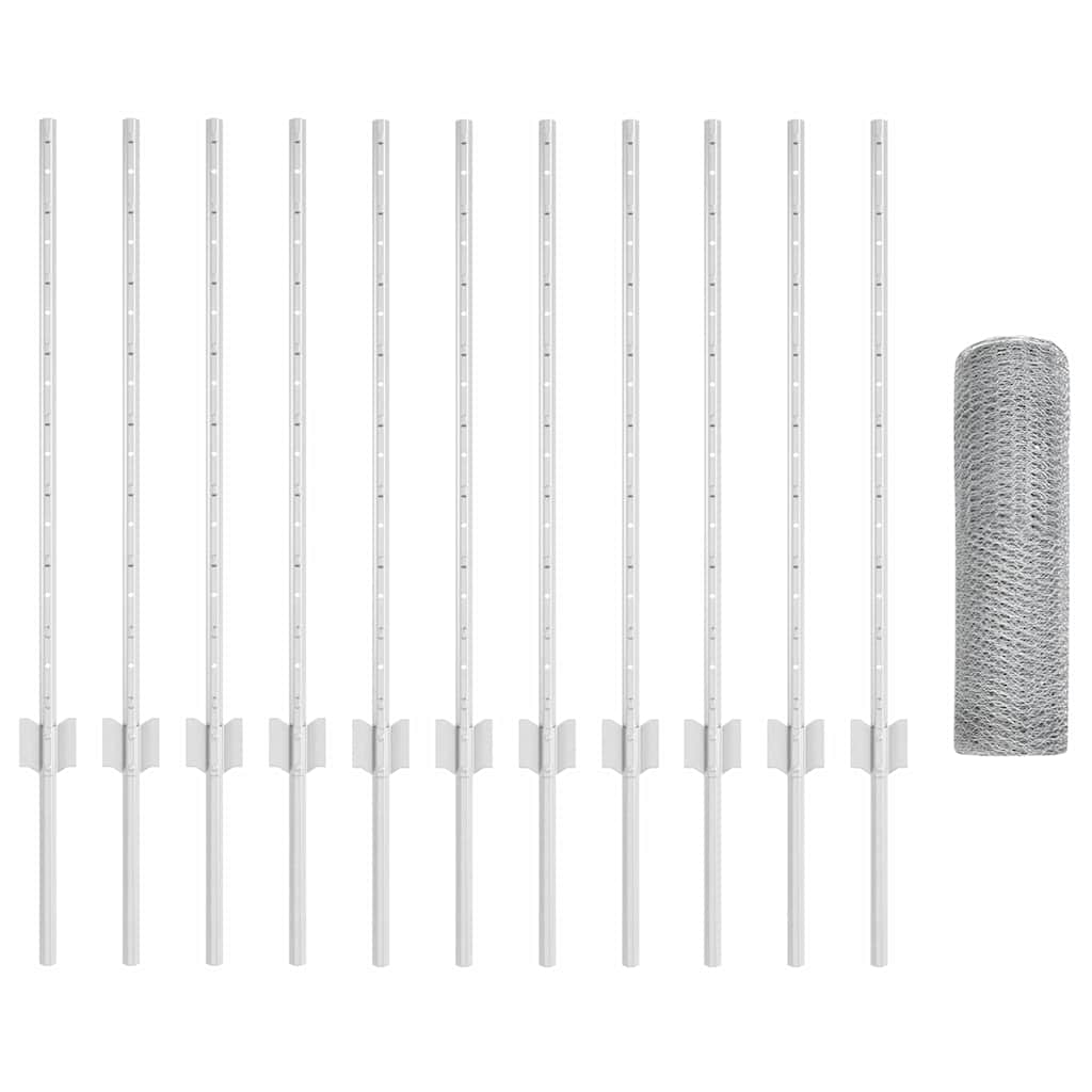 Hek met Paal Zilver 0,8 x 25 m Staal is nu te koop bij PeponiXL, paradijselijk wonen!