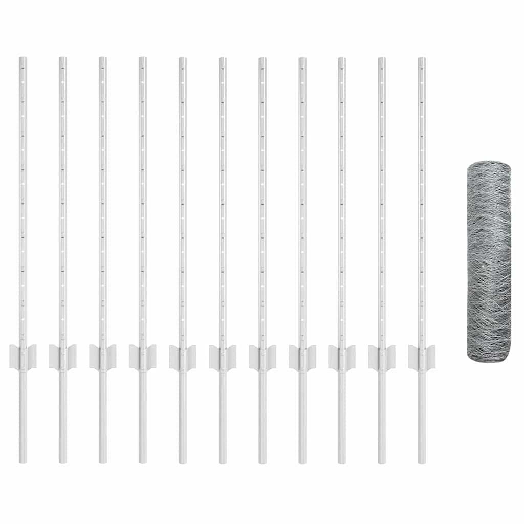 Hek met Paal Zilver 0,8 x 25 m Staal is nu te koop bij PeponiXL, paradijselijk wonen!