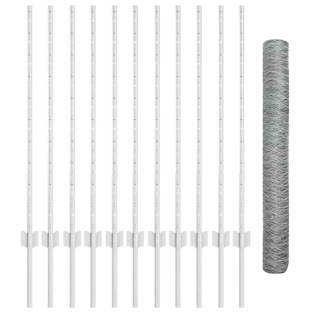 Hek met Paal Zilver 1 x 25 m Staal is nu te koop bij PeponiXL, paradijselijk wonen!