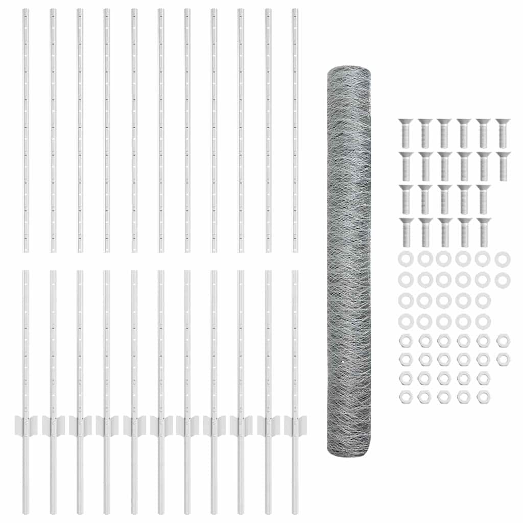 Hek met Paal Zilver 1,2 x 25 m Staal is nu te koop bij PeponiXL, paradijselijk wonen!