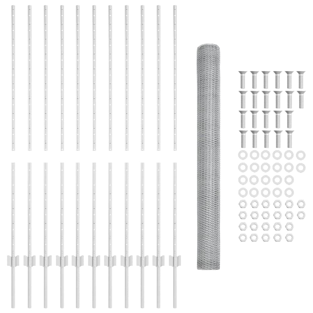 Hek met Paal Zilver 1,4 x 25 m Staal is nu te koop bij PeponiXL, paradijselijk wonen!
