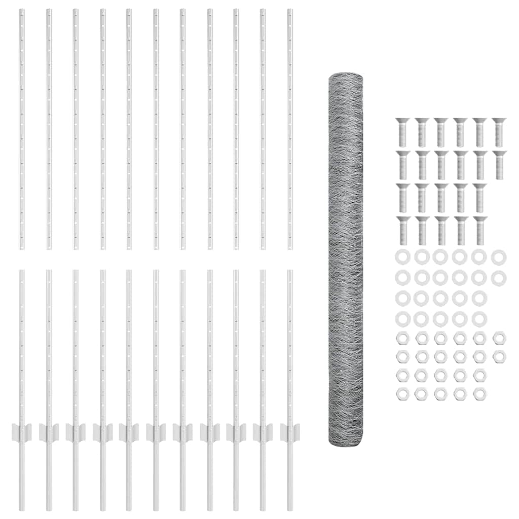 Hek met Paal Zilver 1,4 x 25 m Staal is nu te koop bij PeponiXL, paradijselijk wonen!