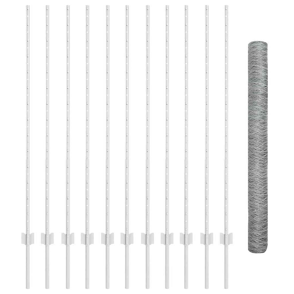 Hek met Paal Zilver 1,4 x 25 m Staal is nu te koop bij PeponiXL, paradijselijk wonen!