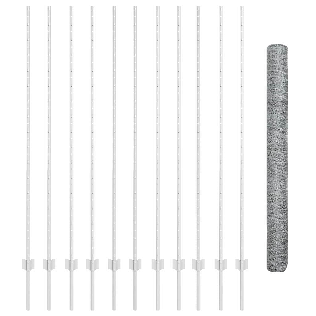 Hek met Paal Zilver 1,6 x 25 m Staal is nu te koop bij PeponiXL, paradijselijk wonen!