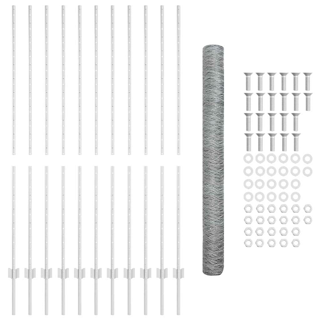 Hek met Paal Zilver 1,6 x 25 m Staal is nu te koop bij PeponiXL, paradijselijk wonen!