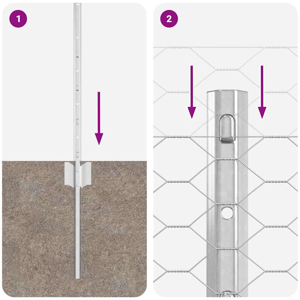 Hek met Paal Zilver 0,6 x 50 m Staal is nu te koop bij PeponiXL, paradijselijk wonen!