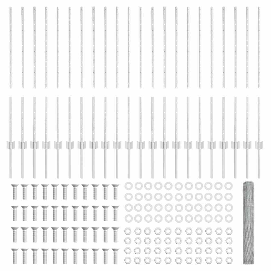 Hek met Paal Zilver 1 x 50 m Staal is nu te koop bij PeponiXL, paradijselijk wonen!