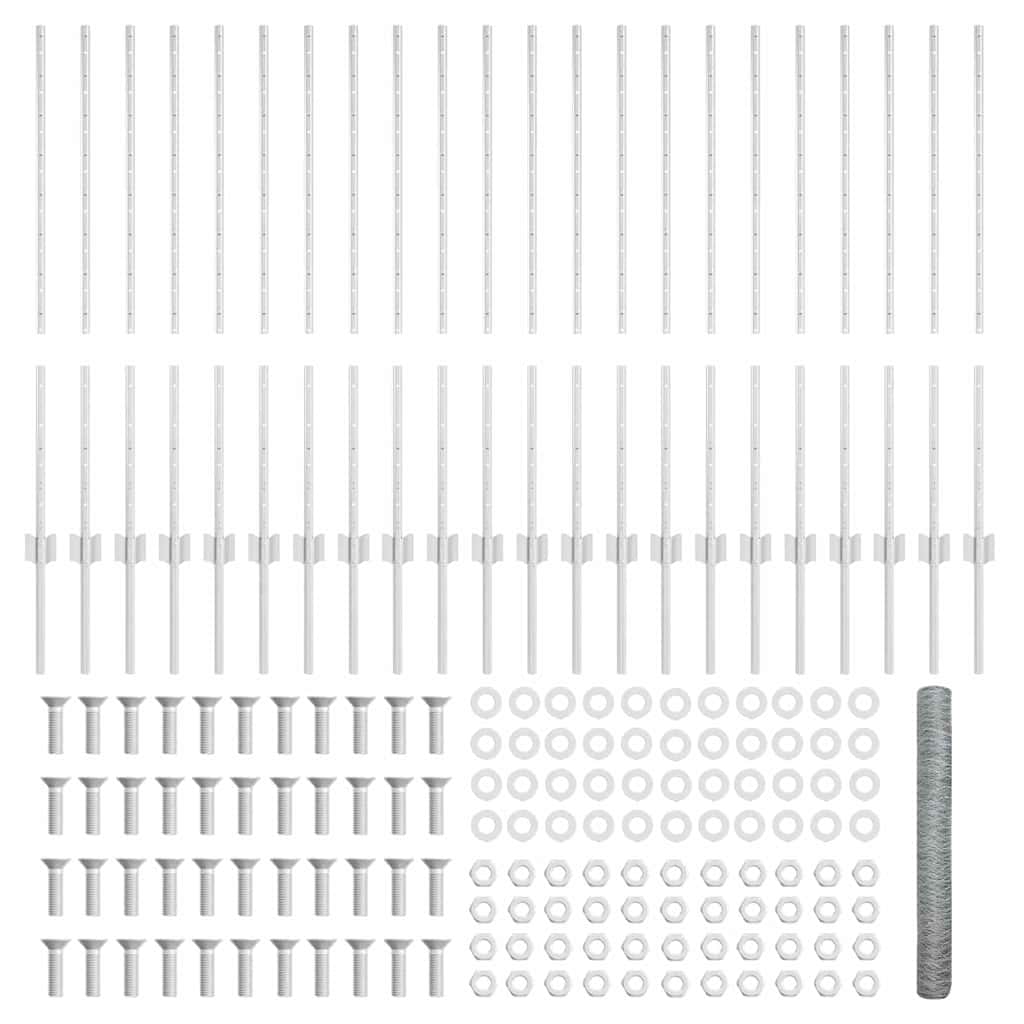Hek met Paal Zilver 1 x 50 m Staal is nu te koop bij PeponiXL, paradijselijk wonen!