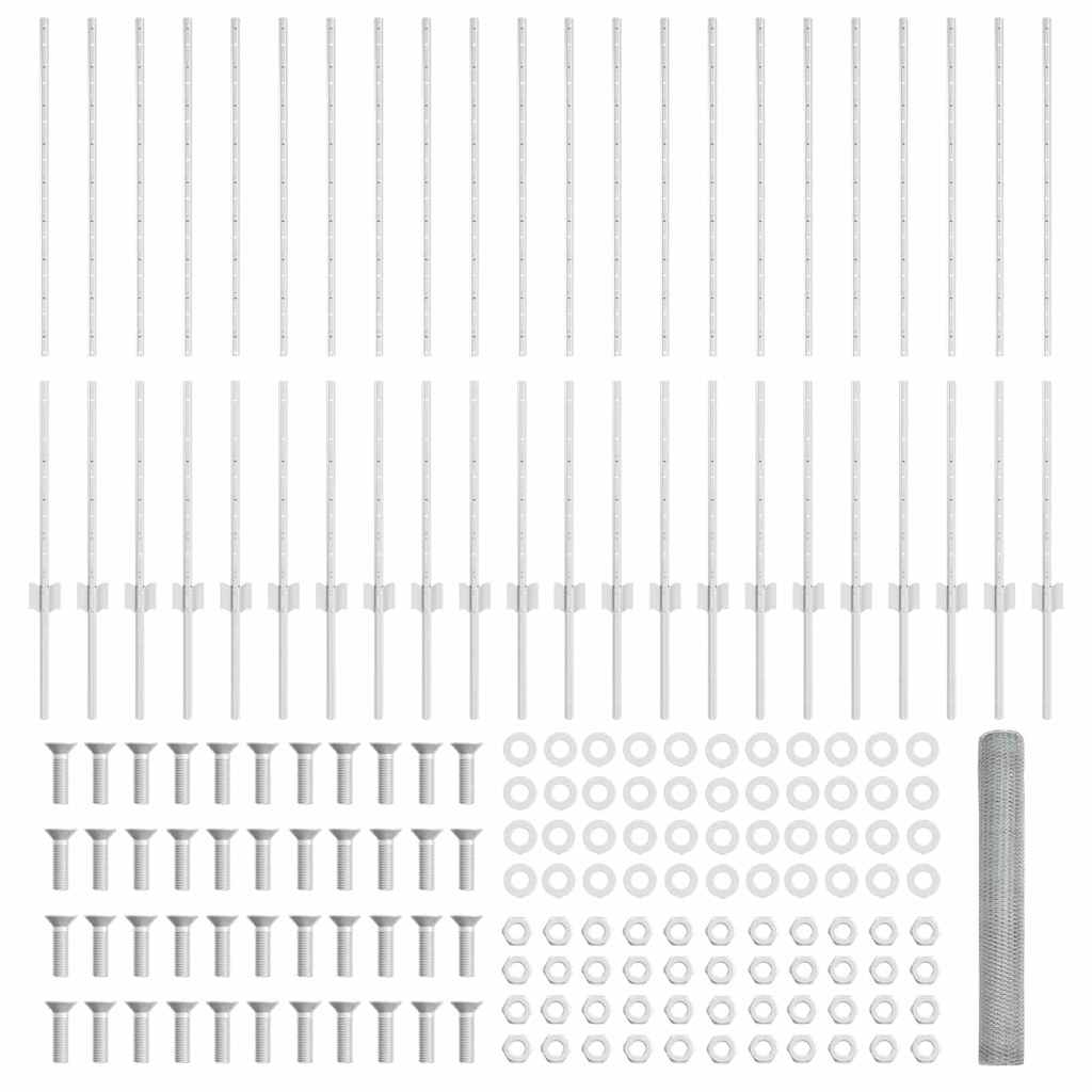 Hek met Paal Zilver 1,2 x 50 m Staal is nu te koop bij PeponiXL, paradijselijk wonen!