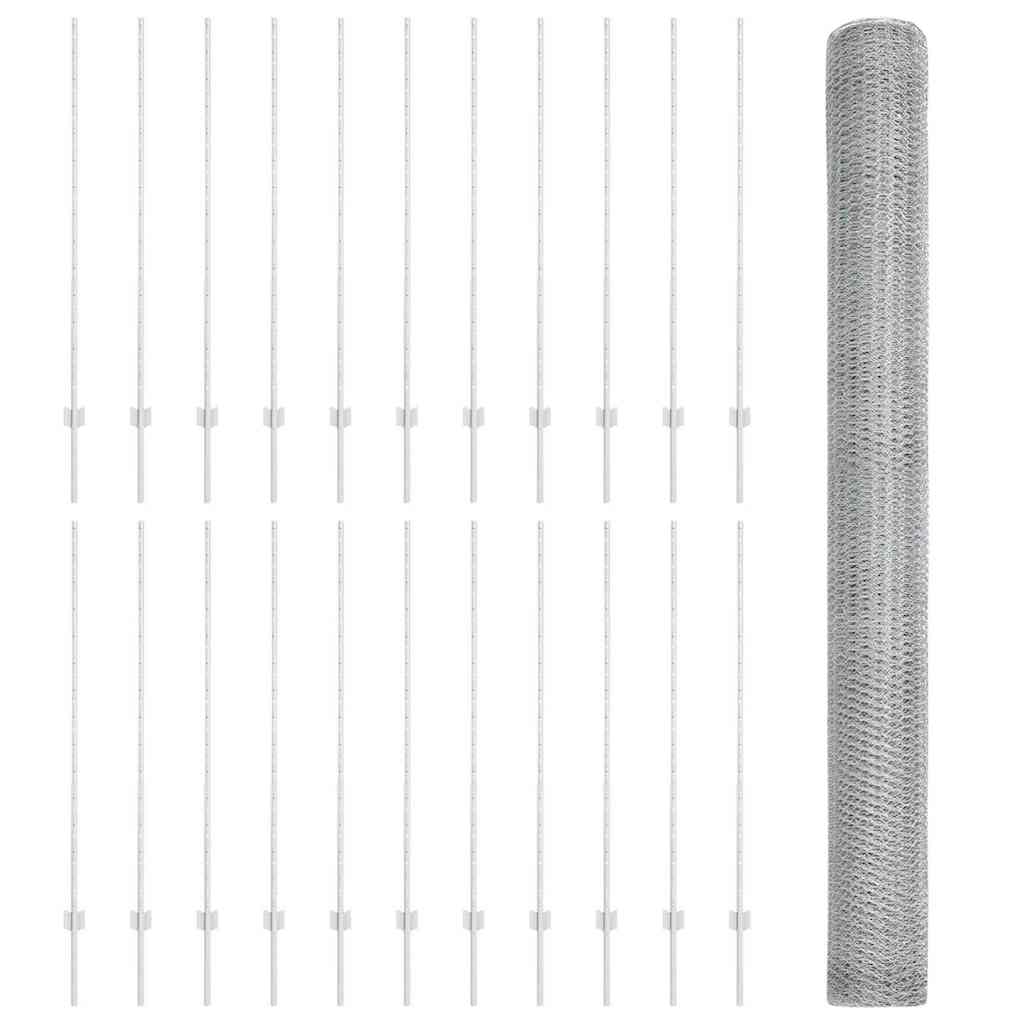 Hek met Paal Zilver 1,4 x 50 m Staal is nu te koop bij PeponiXL, paradijselijk wonen!