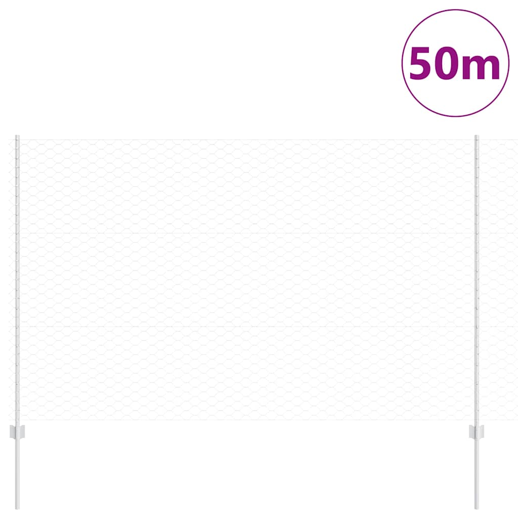 Hek met Paal Zilver 1,5 x 50 m Staal is nu te koop bij PeponiXL, paradijselijk wonen!