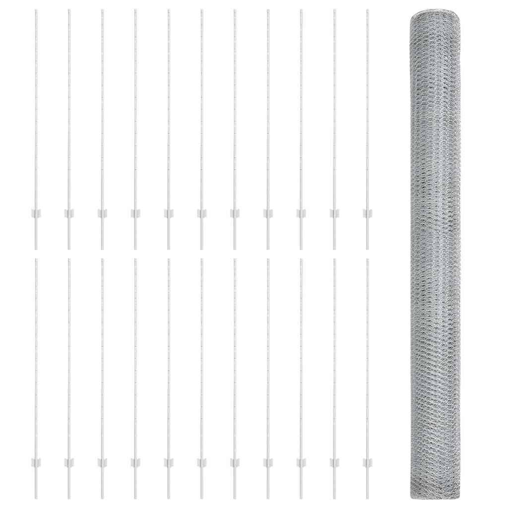 Hek met Paal Zilver 1,6 x 50 m Staal is nu te koop bij PeponiXL, paradijselijk wonen!