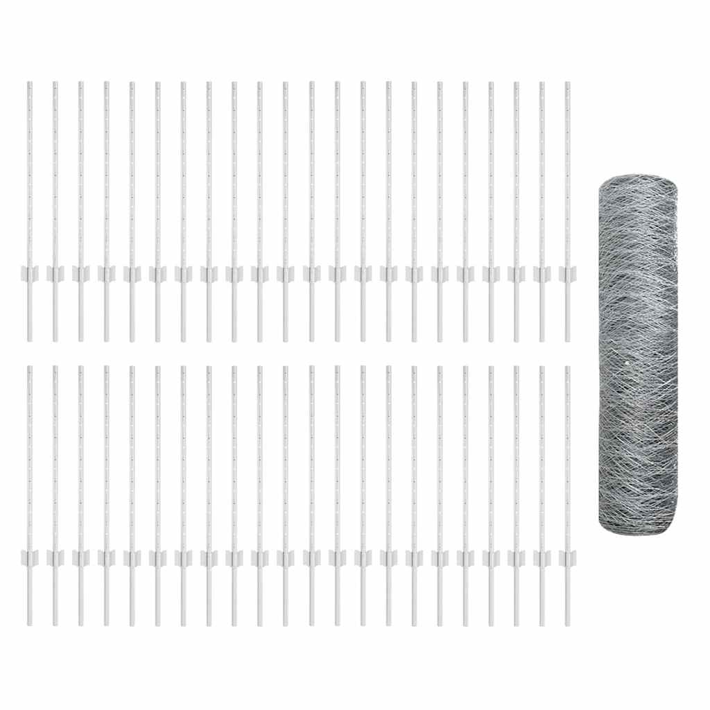 Hek met Paal Zilver 0,8 x 100 m Staal is nu te koop bij PeponiXL, paradijselijk wonen!