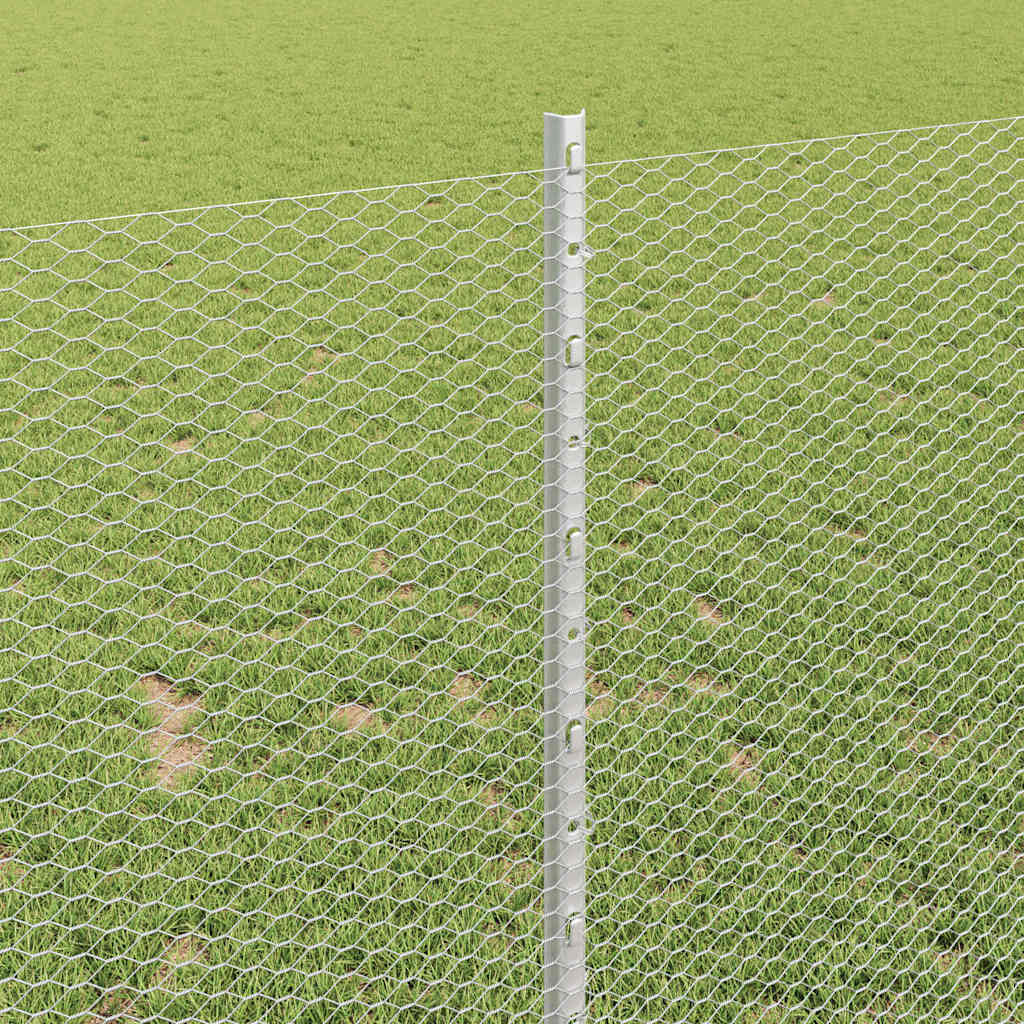 Hek met Paal Zilver 1 x 100 m Staal is nu te koop bij PeponiXL, paradijselijk wonen!