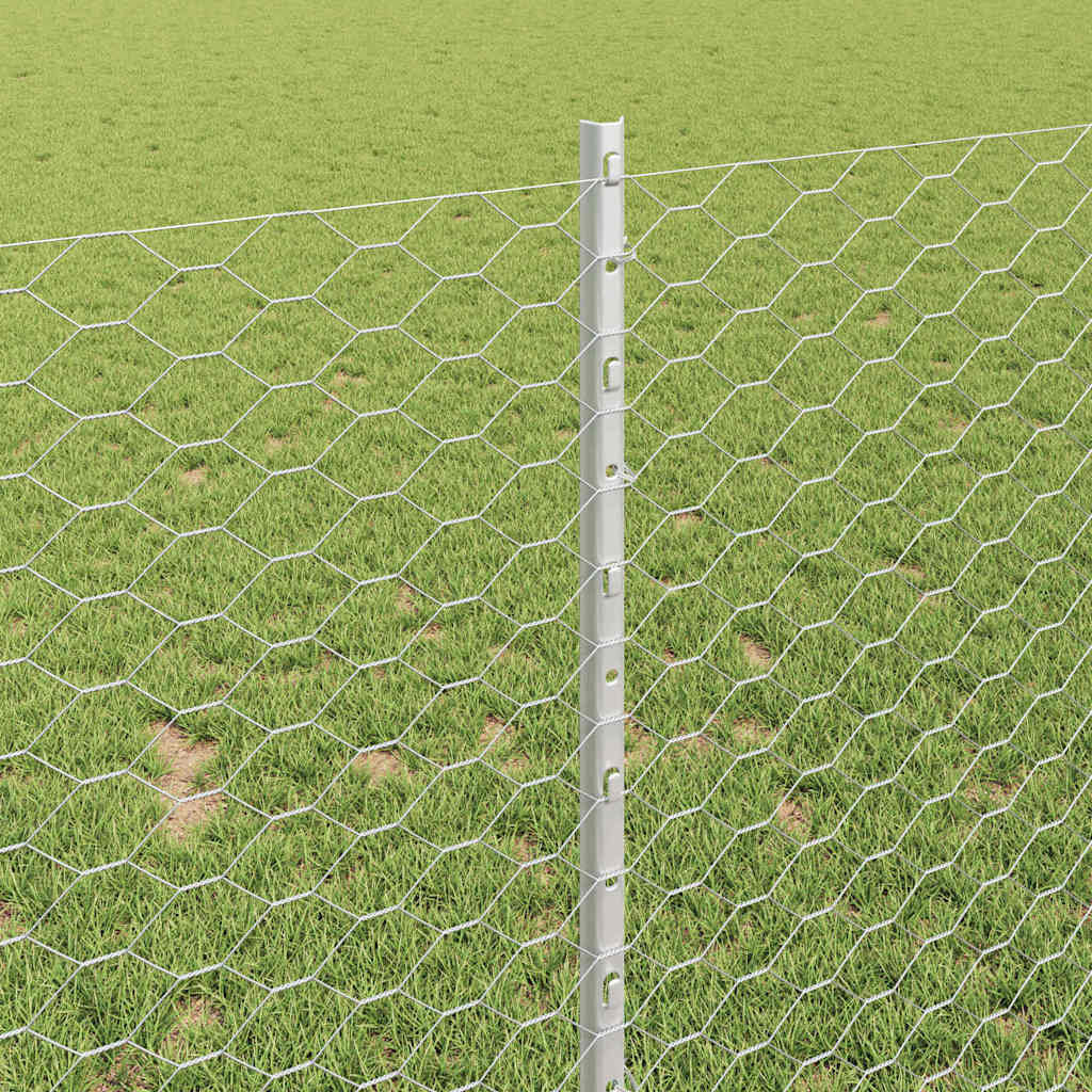 Hek met Paal Zilver 1 x 100 m Staal is nu te koop bij PeponiXL, paradijselijk wonen!