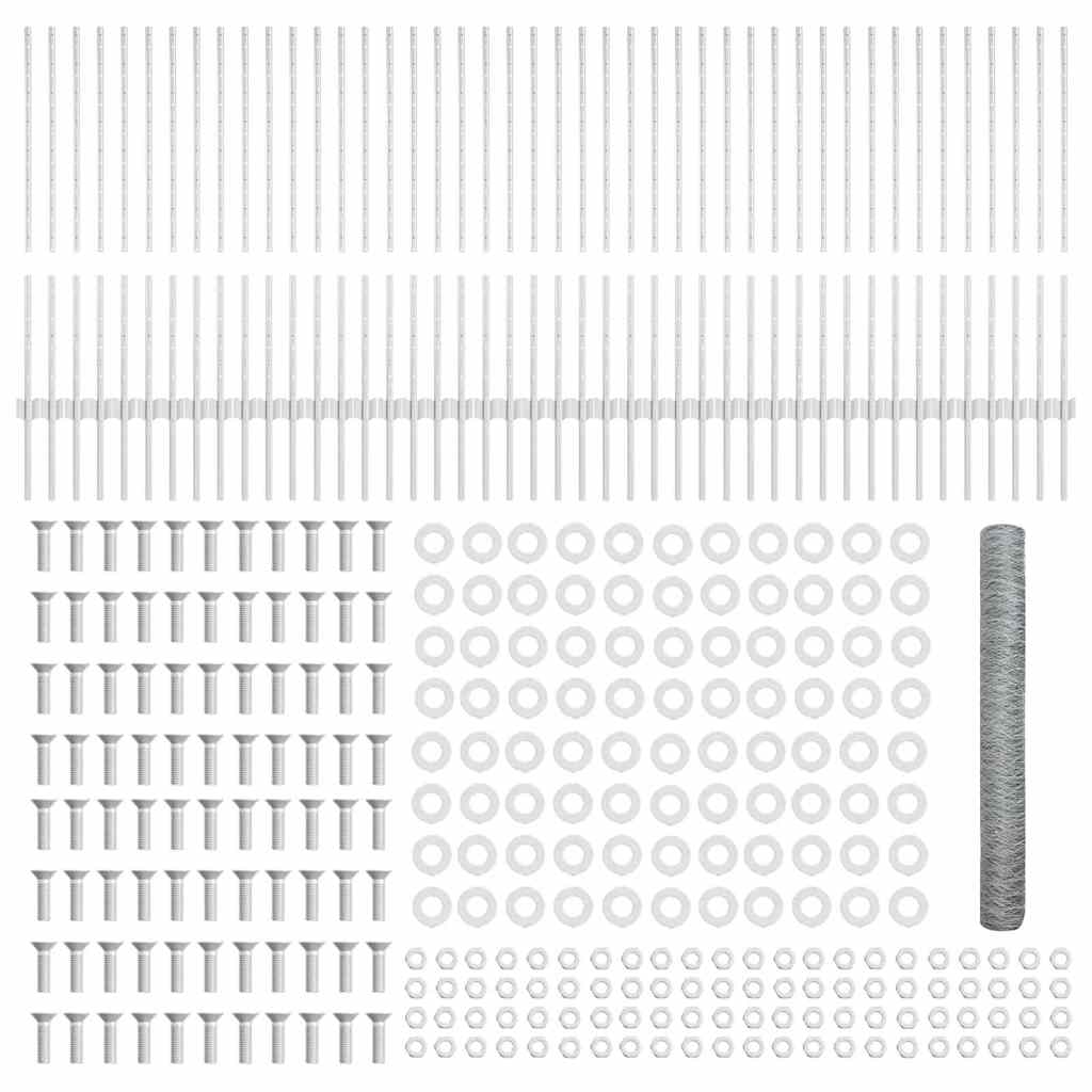 Hek met Paal Zilver 1 x 100 m Staal is nu te koop bij PeponiXL, paradijselijk wonen!