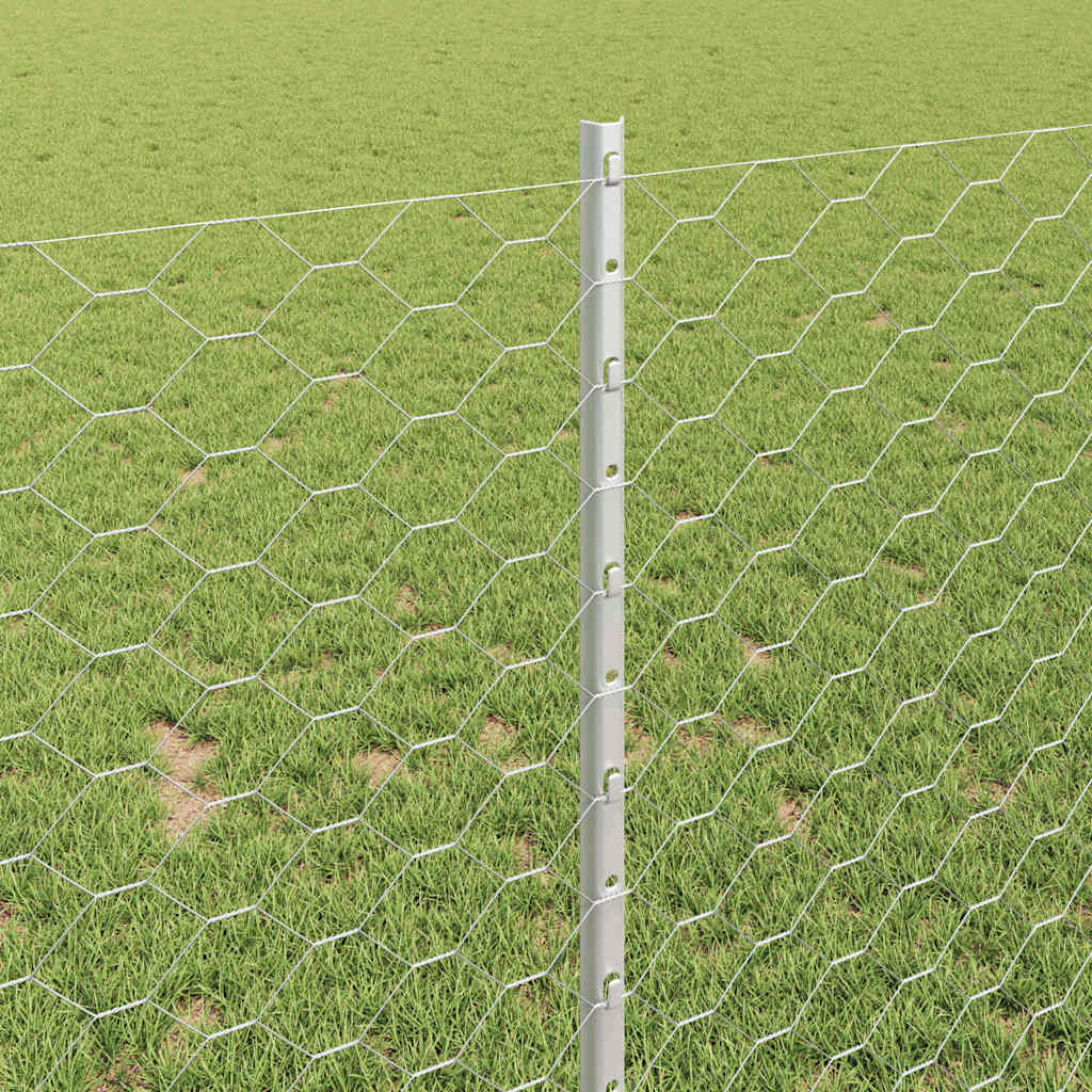 Hek met Paal Zilver 1 x 100 m Staal is nu te koop bij PeponiXL, paradijselijk wonen!