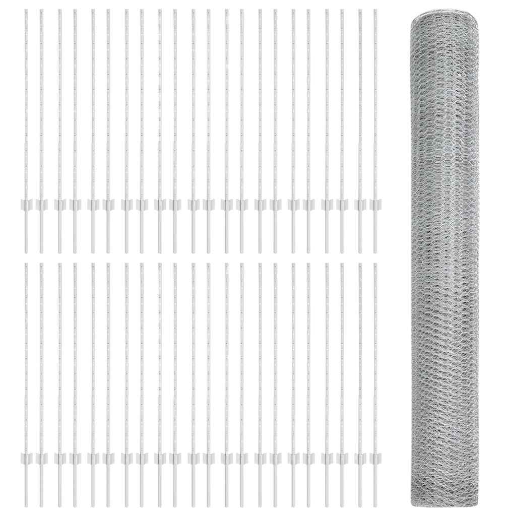 Hek met Paal Zilver 1,2 x 100 m Staal is nu te koop bij PeponiXL, paradijselijk wonen!