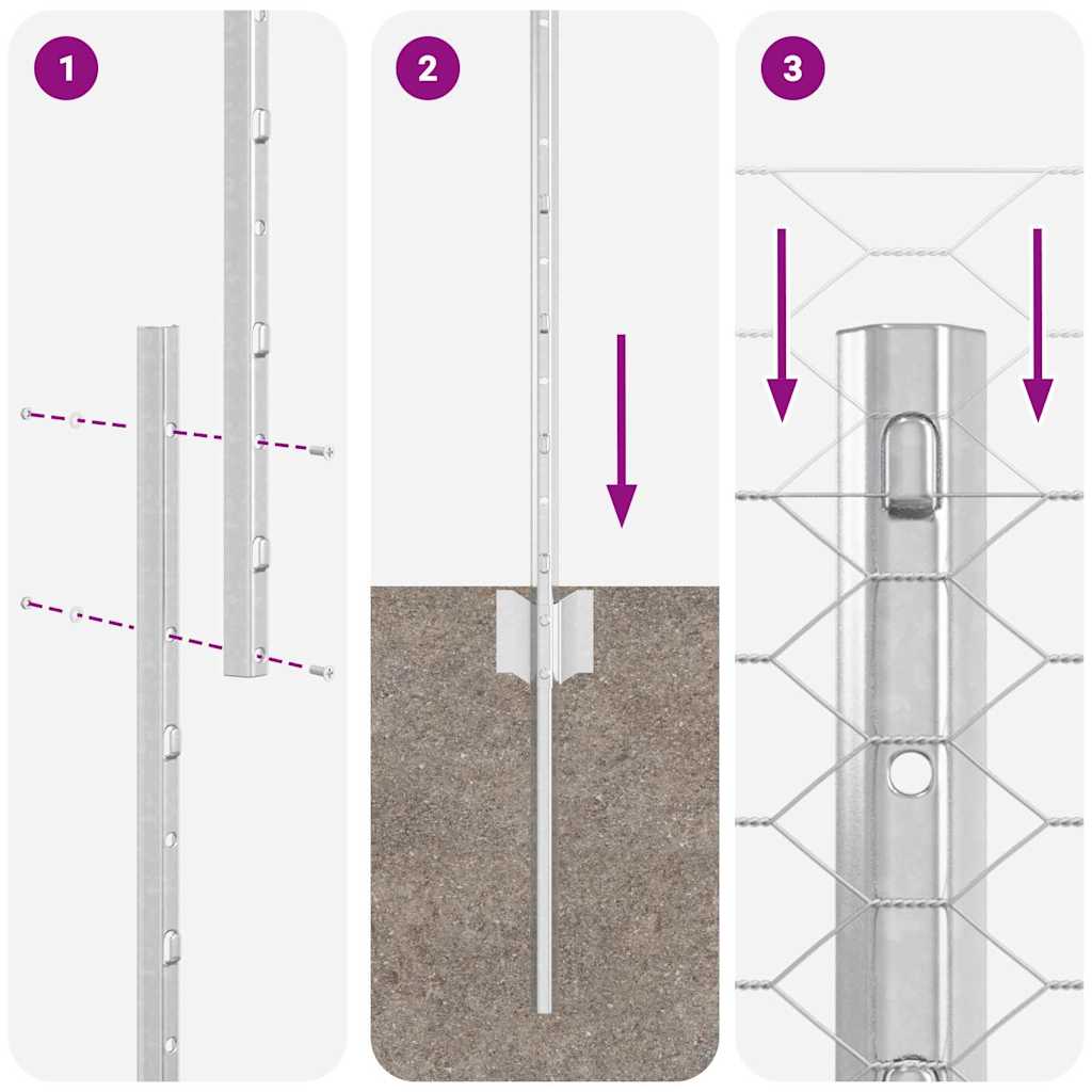 Hek met Paal Zilver 1,5 x 100 m Staal is nu te koop bij PeponiXL, paradijselijk wonen!