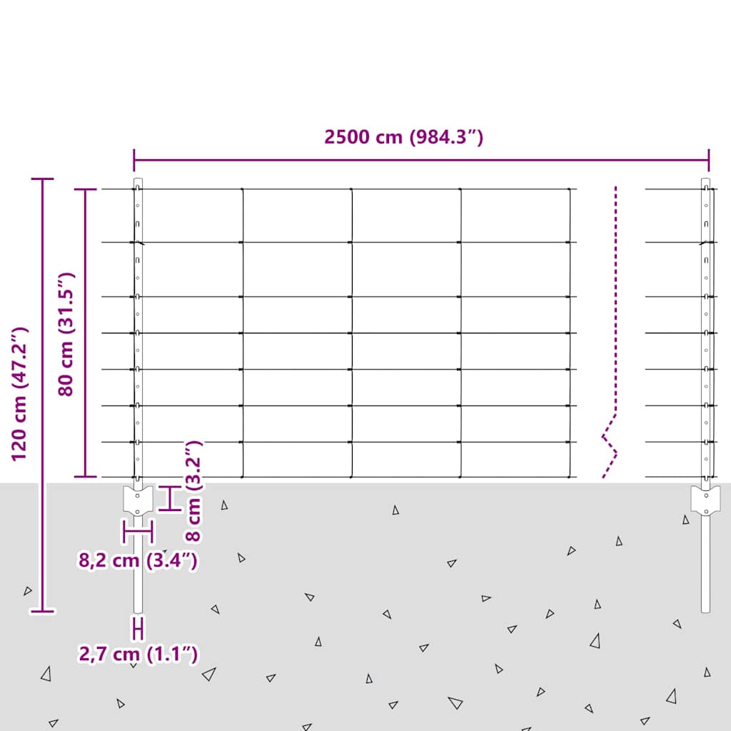 Hek met Paal Zilver 0,8 x 25 m Staal is nu te koop bij PeponiXL, paradijselijk wonen!