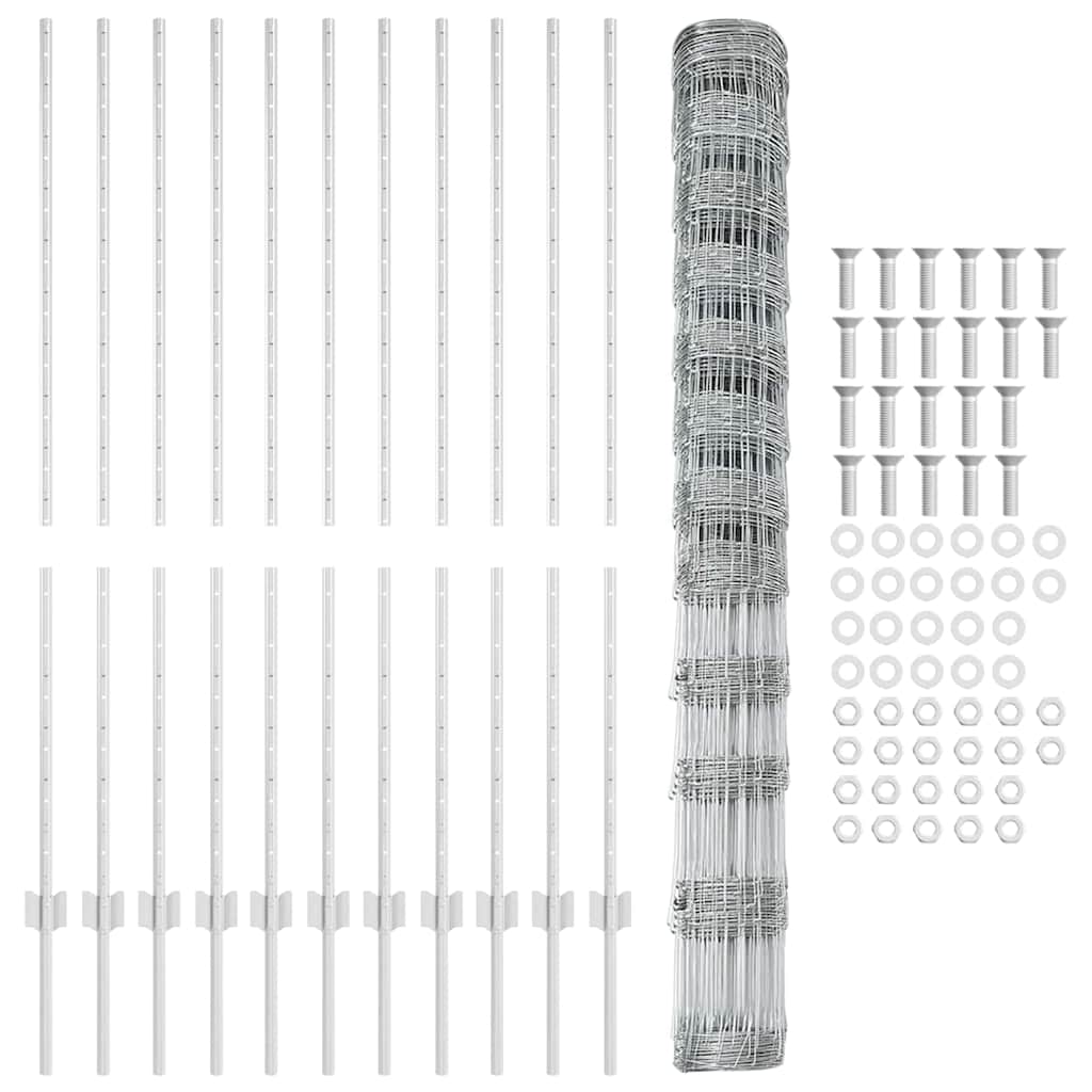 Hek met Paal Zilver 1,4 x 25 m Staal is nu te koop bij PeponiXL, paradijselijk wonen!