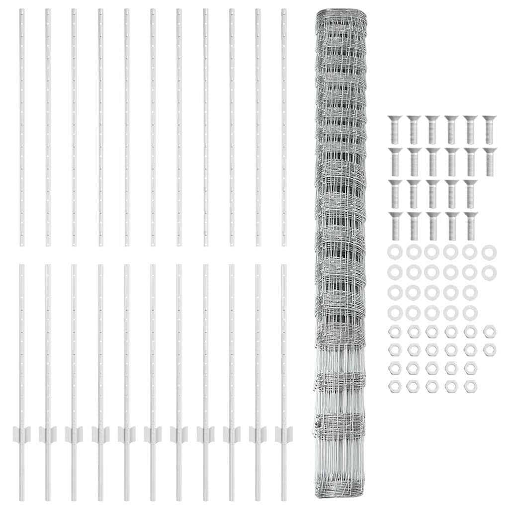 Hek met Paal Zilver 1,5 x 25 m Staal is nu te koop bij PeponiXL, paradijselijk wonen!