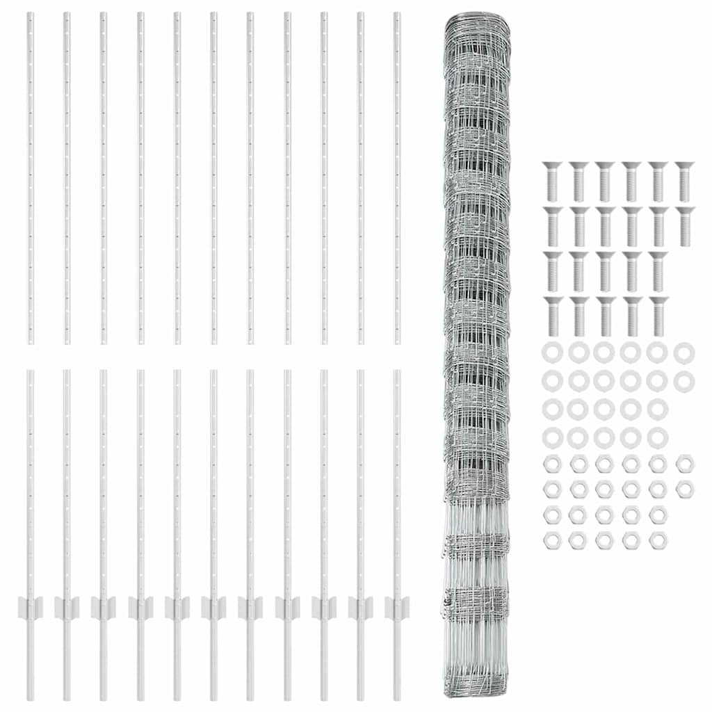Hek met Paal Zilver 1,6 x 25 m Staal is nu te koop bij PeponiXL, paradijselijk wonen!