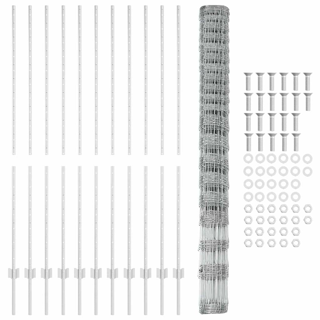 Hek met Paal Zilver 1,6 x 25 m Staal is nu te koop bij PeponiXL, paradijselijk wonen!